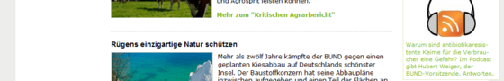 Startseite einer Demoseite