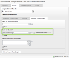 Reiter Sonstige Einstellungen
