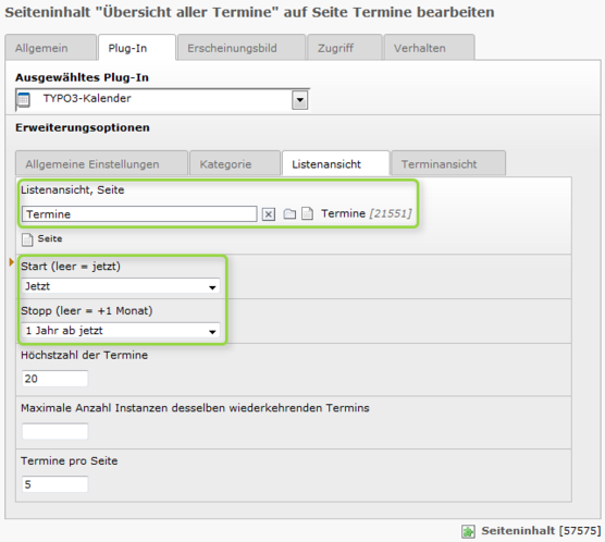 Reiter Listenansicht