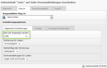 Reiter Allgemeine Einstellungen