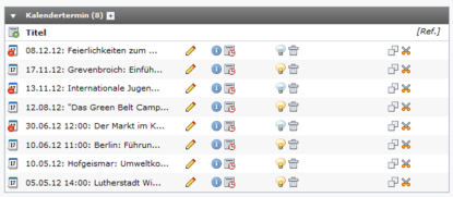 Tabelle Termine