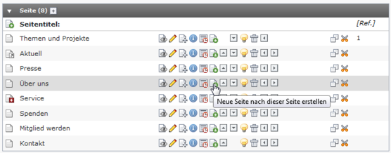 Neue Seite nach dieser Seite erstellen