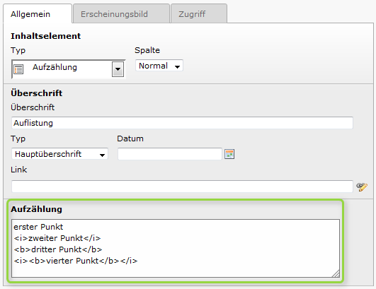 Aufzählung