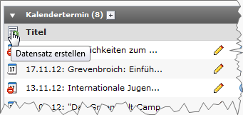 Datensatz erstellen