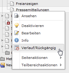 Kontextmenü aufrufen