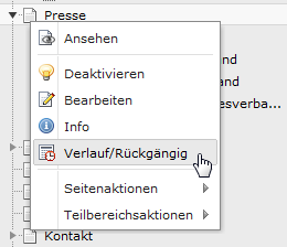 Kontextmenü aufrufen