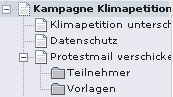 Seitenbaum für eine Kampagne